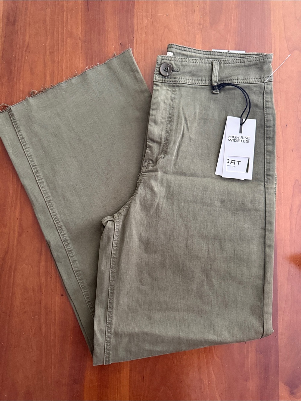Oat New York High-Rise Wide Leg Pants - Olive
